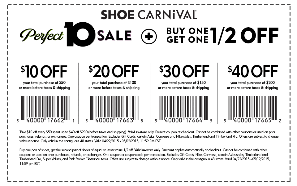 Shoe Carnival Coupon March 2024 $10 off $50 & more at Shoe Carnival