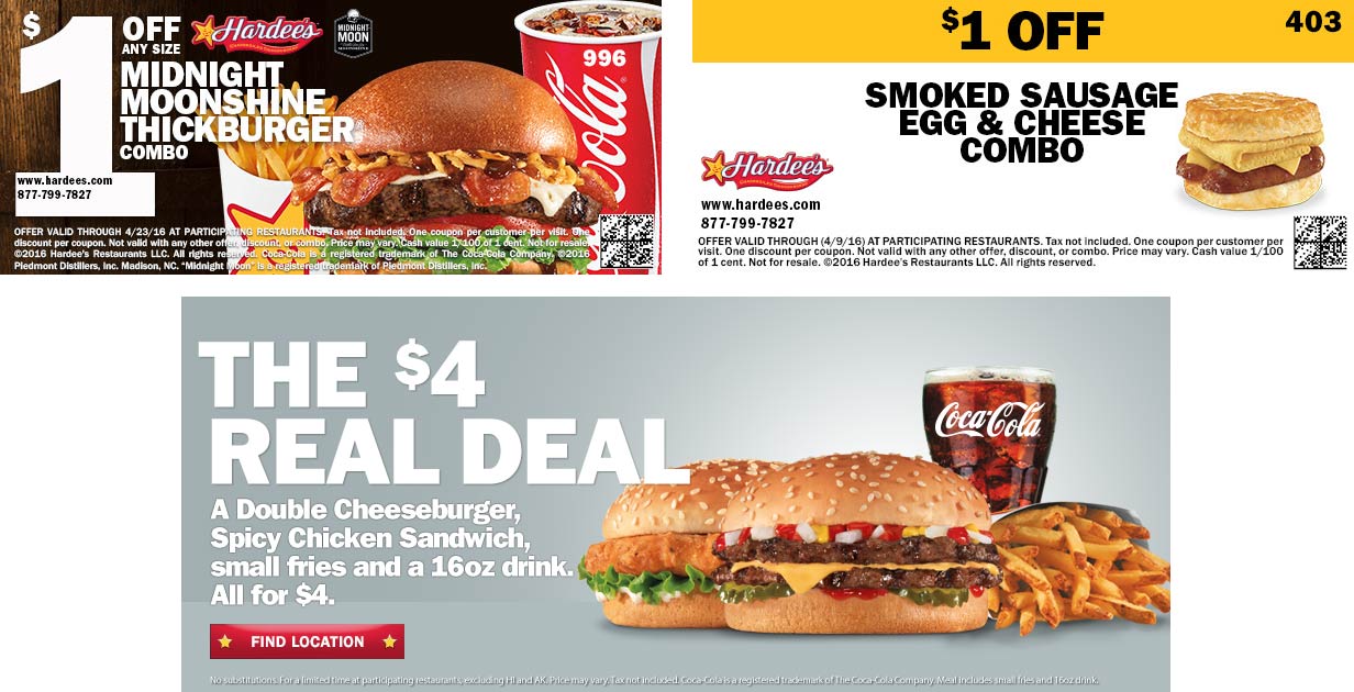 Hardees coupons Double cheeseburger + chicken sandwich