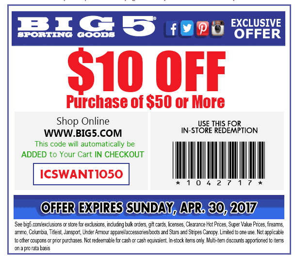 Big 5 Coupons 15 Off At Big 5 Sporting Goods Or Online Via Promo  Big 5 Coupons 15 Off At Big 5 Sporting Goods Or Online Via Promo