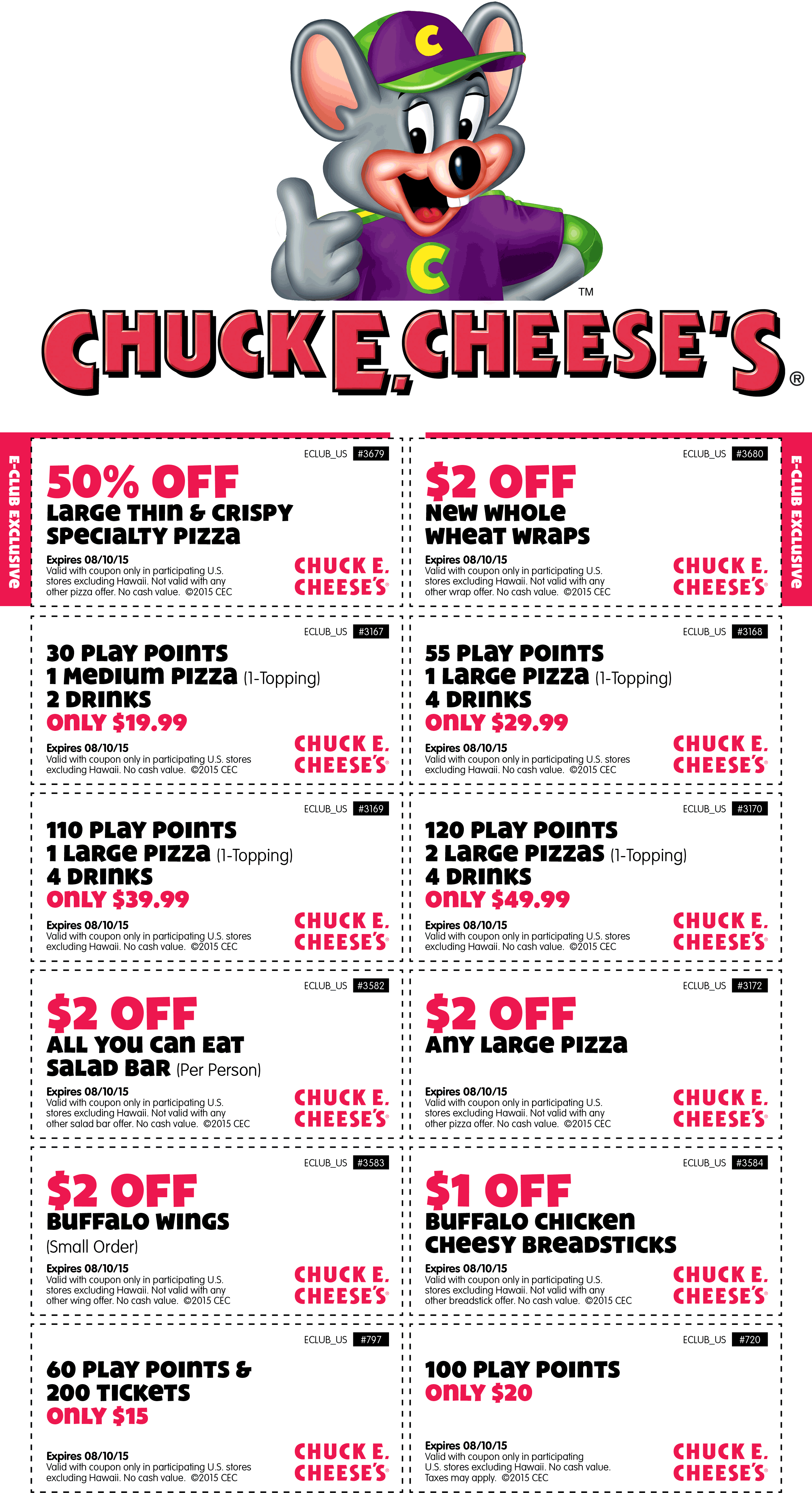 Chuck E Cheese Coupon Printable