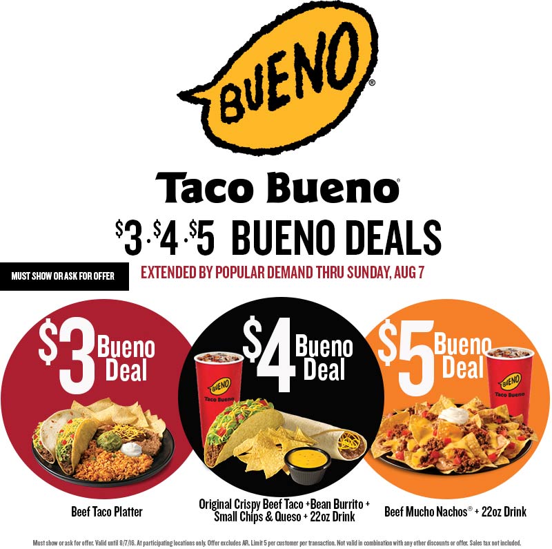 Taco Bueno Coupons Cheap Eats At Taco Bueno