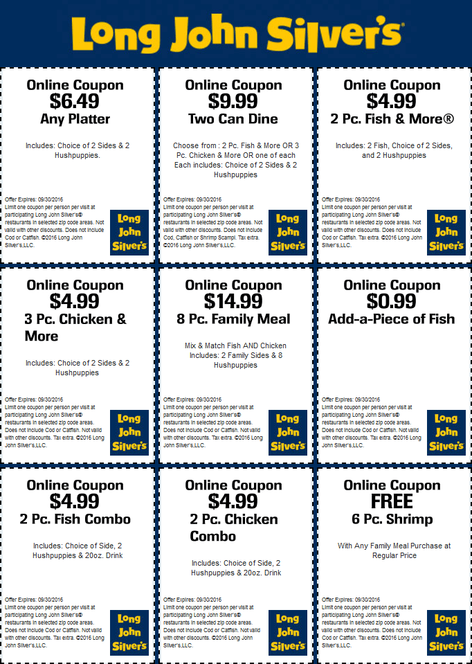Long John Silvers Coupons Shopping Deals Promo Codes November 2019 