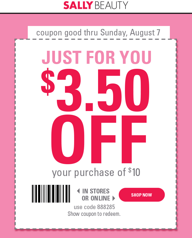 Sally Beauty Coupons 3 50 Off 10 At Sally Beauty Or Online Via 