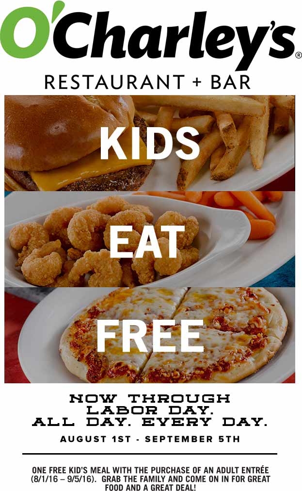 OCharleys Coupons 20 off at OCharleys restaurants