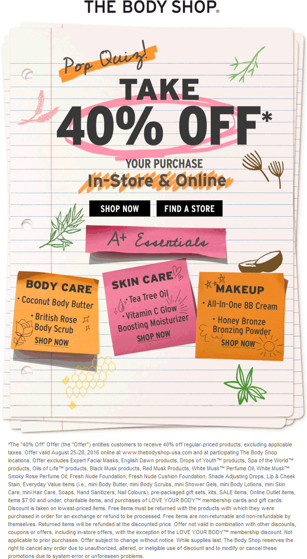 The Body Shop Coupons 🛒 Shopping Deals & Promo Codes December 2019 🆓