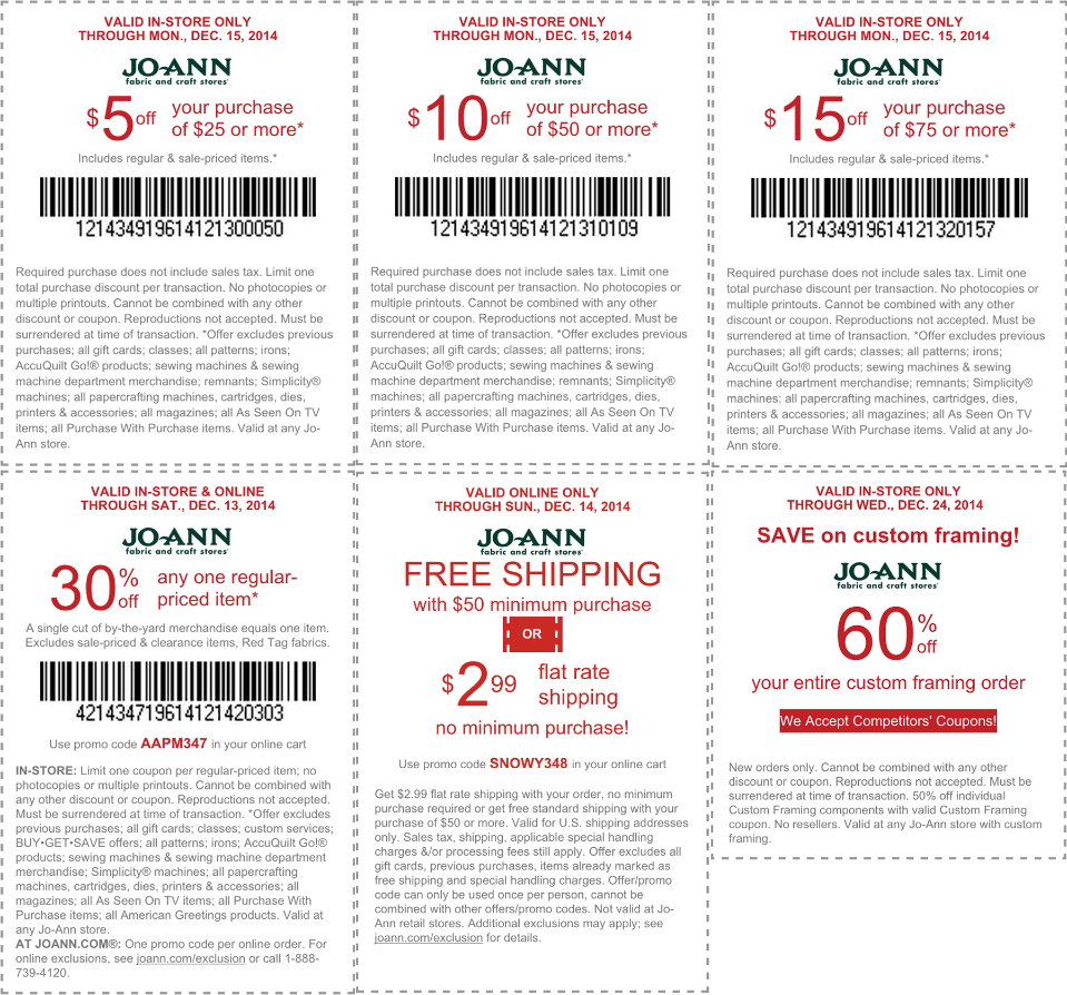 Jo-Ann Fabric Coupon April 2024 $5 off $25, 30% off & more at Jo-Ann Fabric, or online via promo code AAPM347