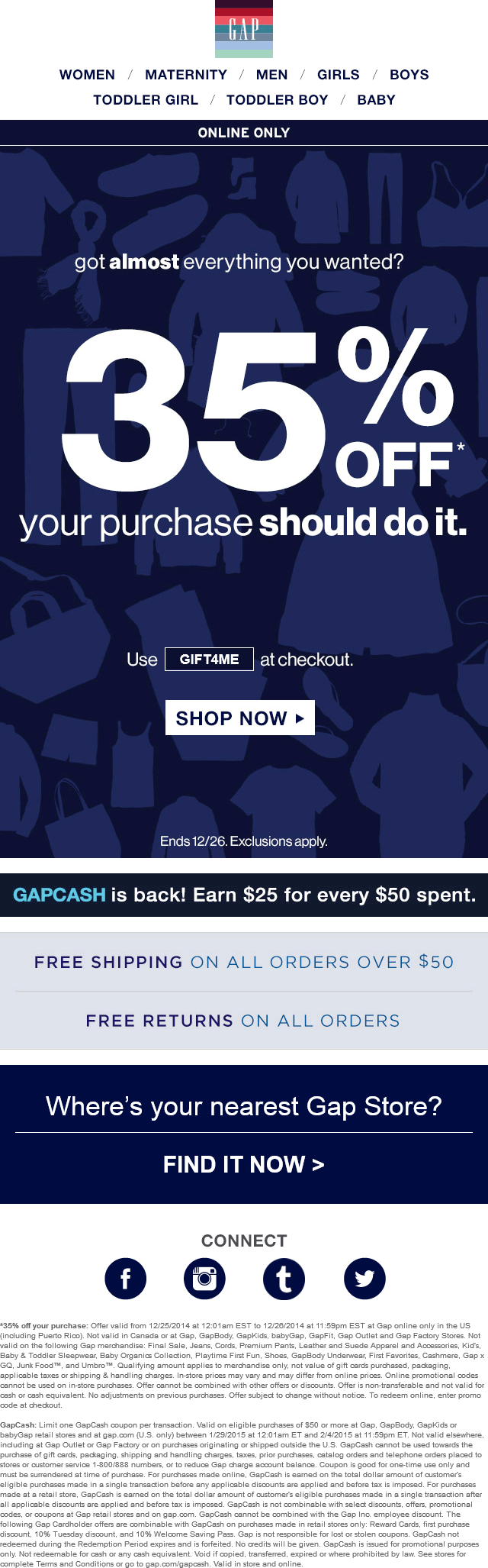 gap online coupons