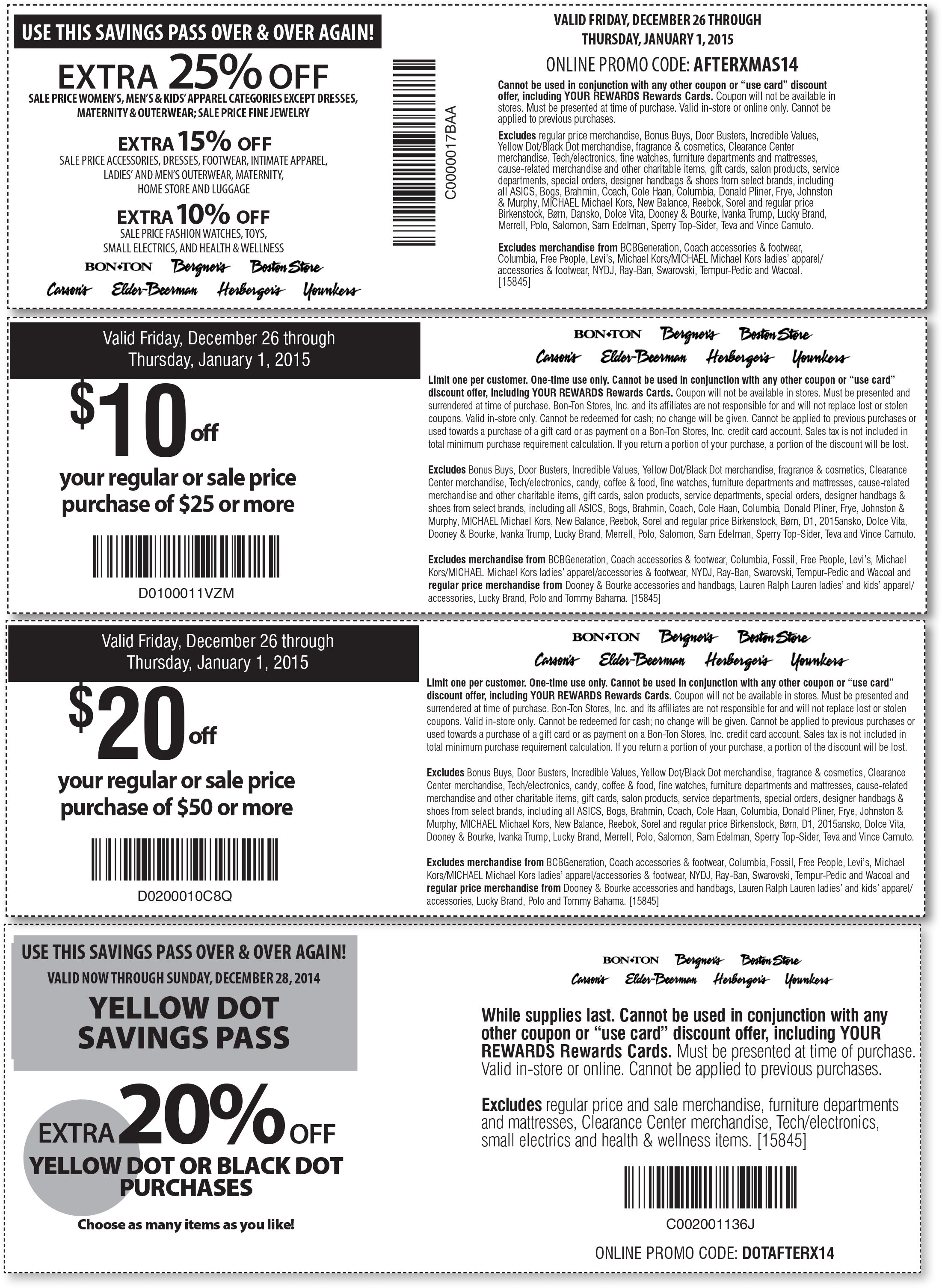 Carsons Coupon April 2024 Extra 25% off & more at Carsons, Bon Ton & sister stores, or online via promo code AFTERXMAS14