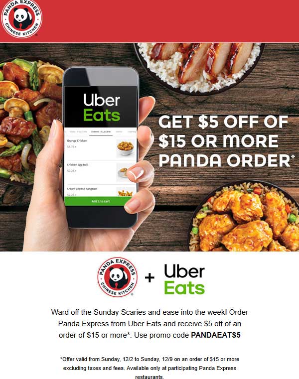 Panda Express Coupons 5 Off 15 On Delivery At Panda Express Via