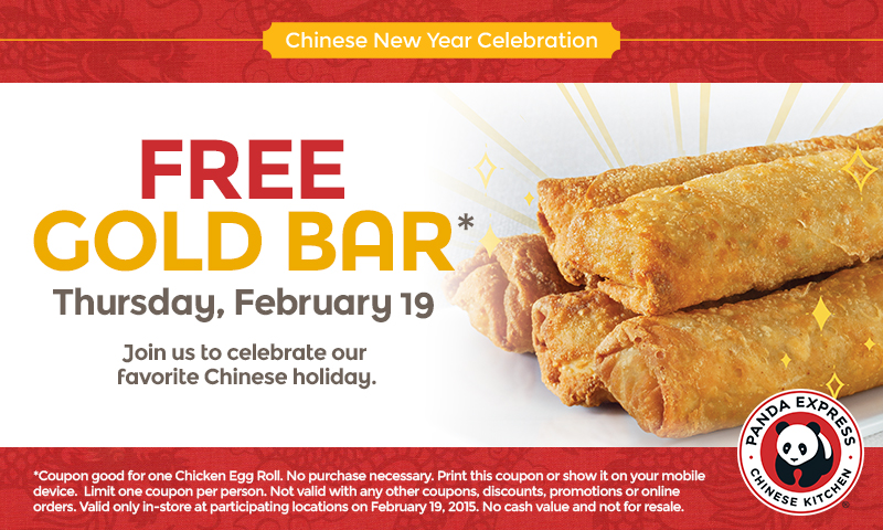 Panda Express Coupon April 2024 Free chicken egg roll the 19th at Panda Express