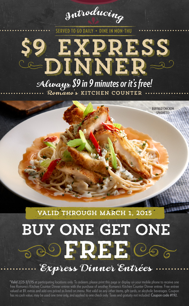 Macaroni Grill Coupon April 2024 Second dinner free at Macaroni Grill