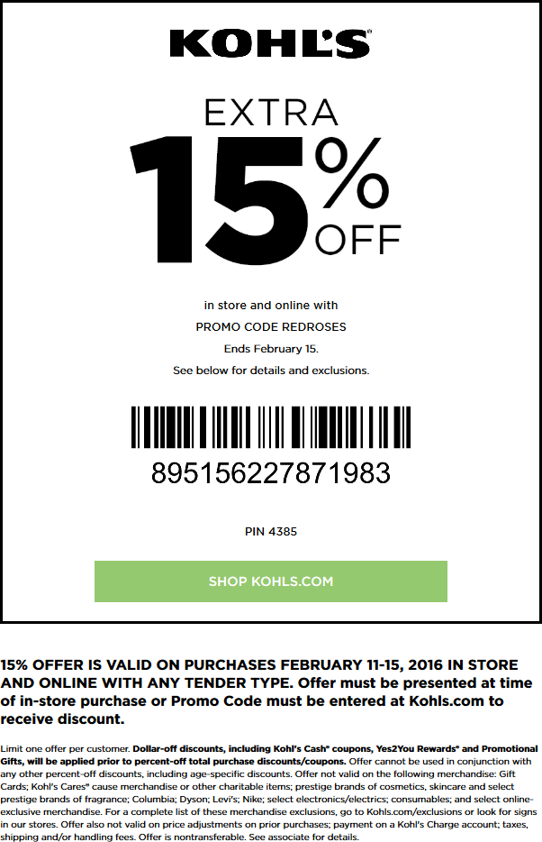 kohls coupon