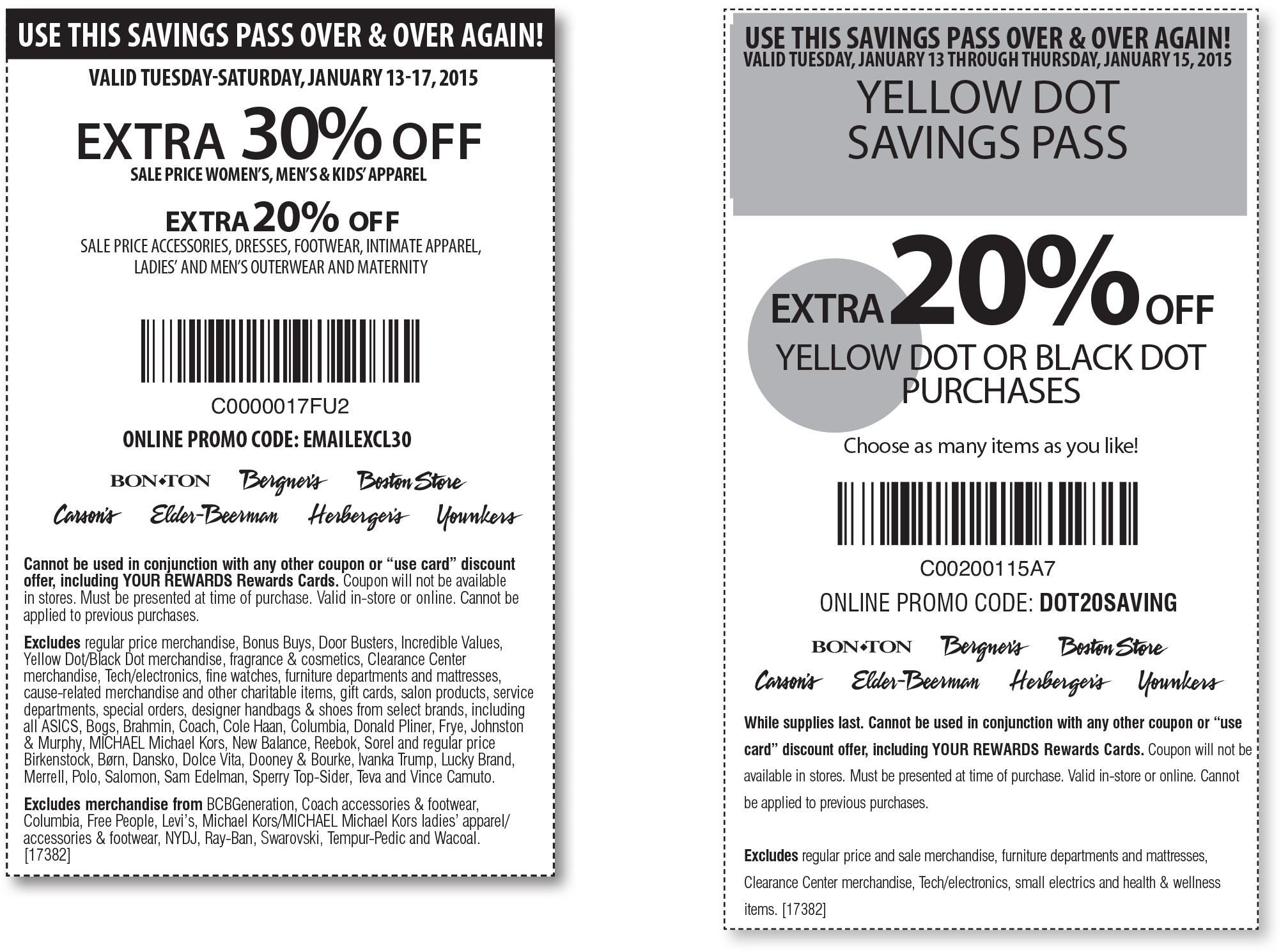 Bon Ton Coupon April 2024 Extra 30% off sale apparel at Carsons, Bon Ton & sister stores, or online via promo EMAILEXCL30