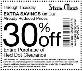 Stein Mart Coupon May 2024 Extra 30% off clearance at Stein Mart, or online via promo code SHOPCLR