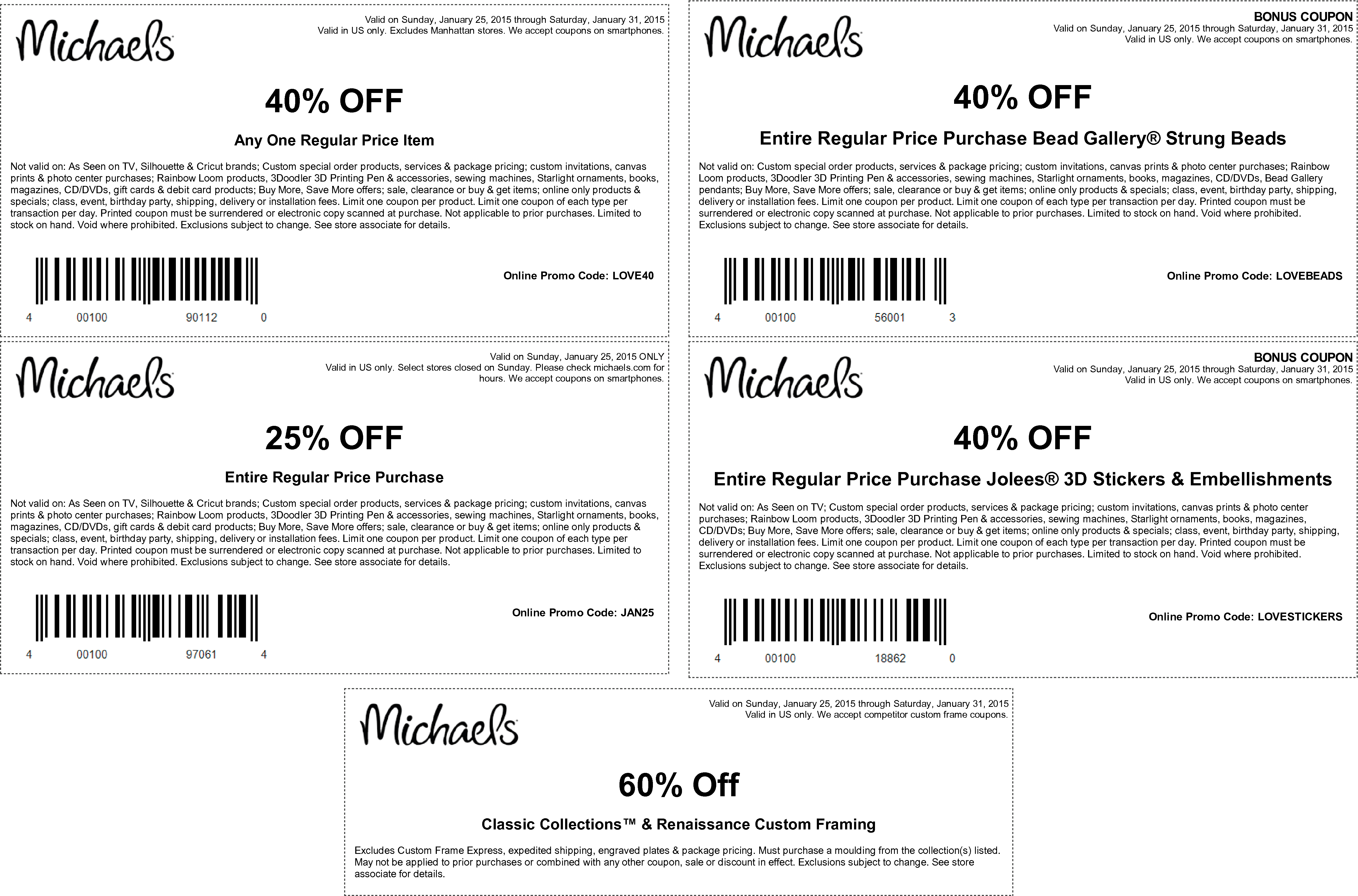 Michaels Coupon April 2024 25% off everything, 40% off a single item & more at Michaels, or online via promo code LOVE40