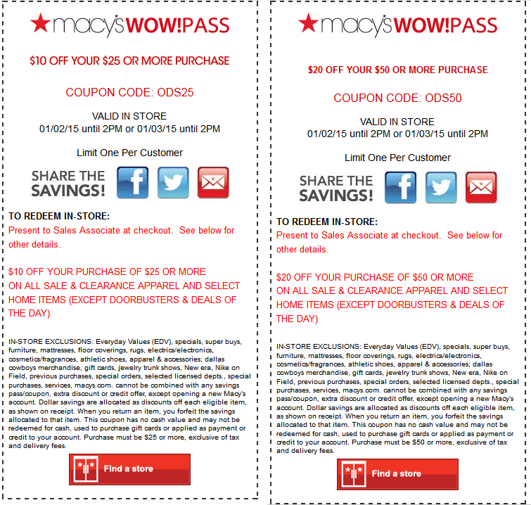 Macys Coupon April 2024 $10 off $25 & more til 1pm today at Macys, also extra 25% off clearance online