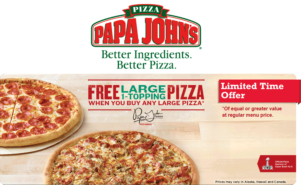 Papa Johns coupons & promo code for [April 2024]