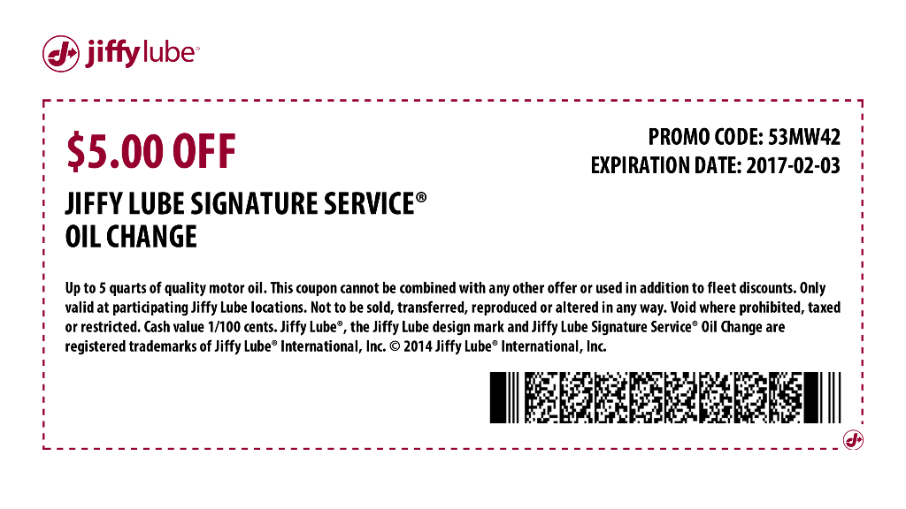 jiffy lube inspection coupon