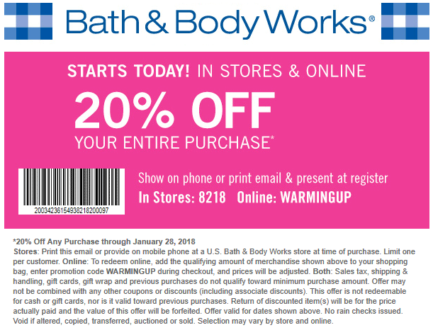 bath and body coupon codes
