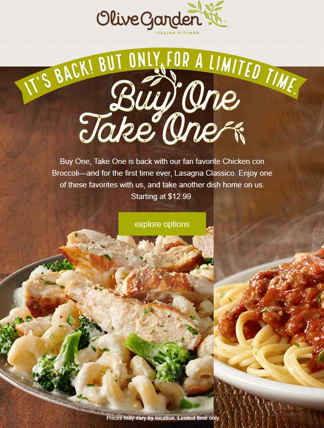 Olive Garden Coupons Second Lasagna Or Broccoli