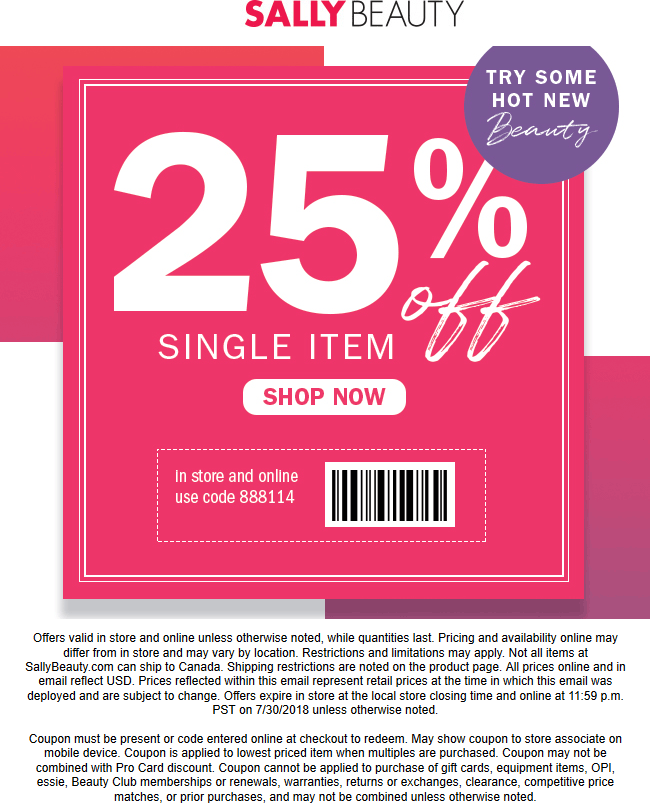 Sally Beauty Coupons 15 Off At Sally Beauty Or Online Via Promo