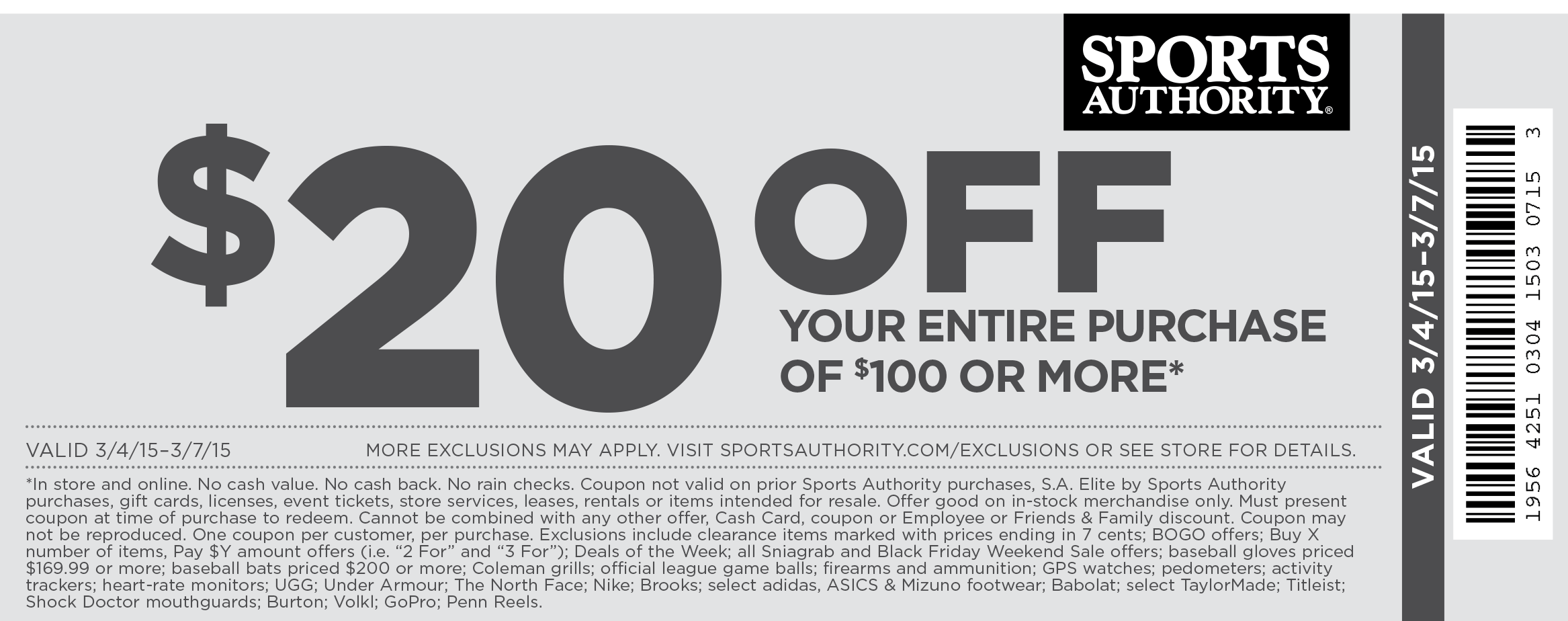 Sports Authority coupons & promo code for [April 2024]
