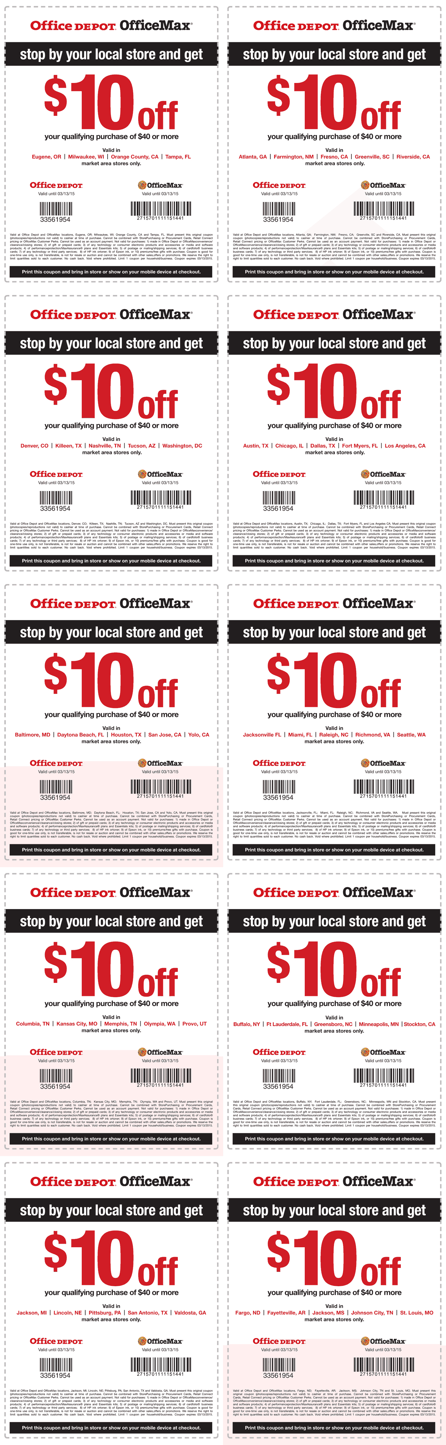 Office Depot Coupon May 2024 $10 off $40 at OfficeMax & Office Depot