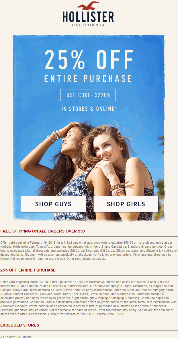 hollister coupon codes online