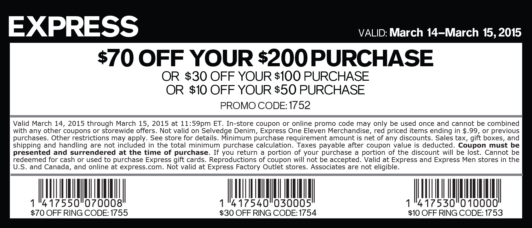 Express coupons & promo code for [May 2024]