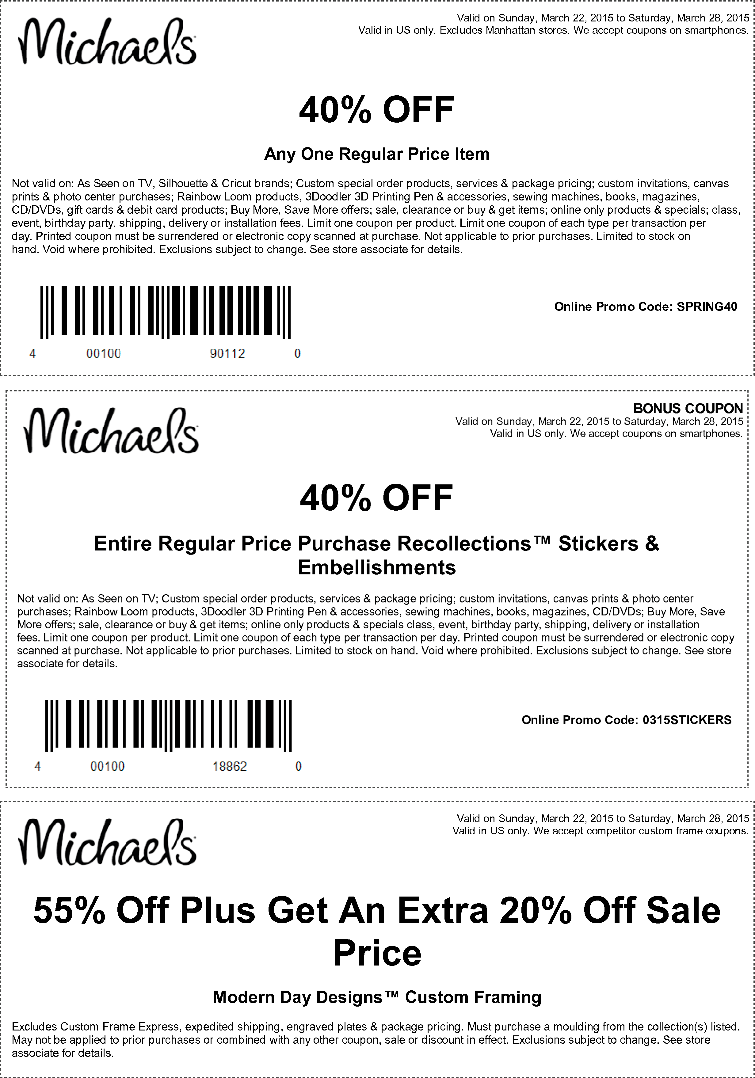 Michaels Coupon March 2024 40% off a single item & more at Michaels, or online via promo code SPRING40