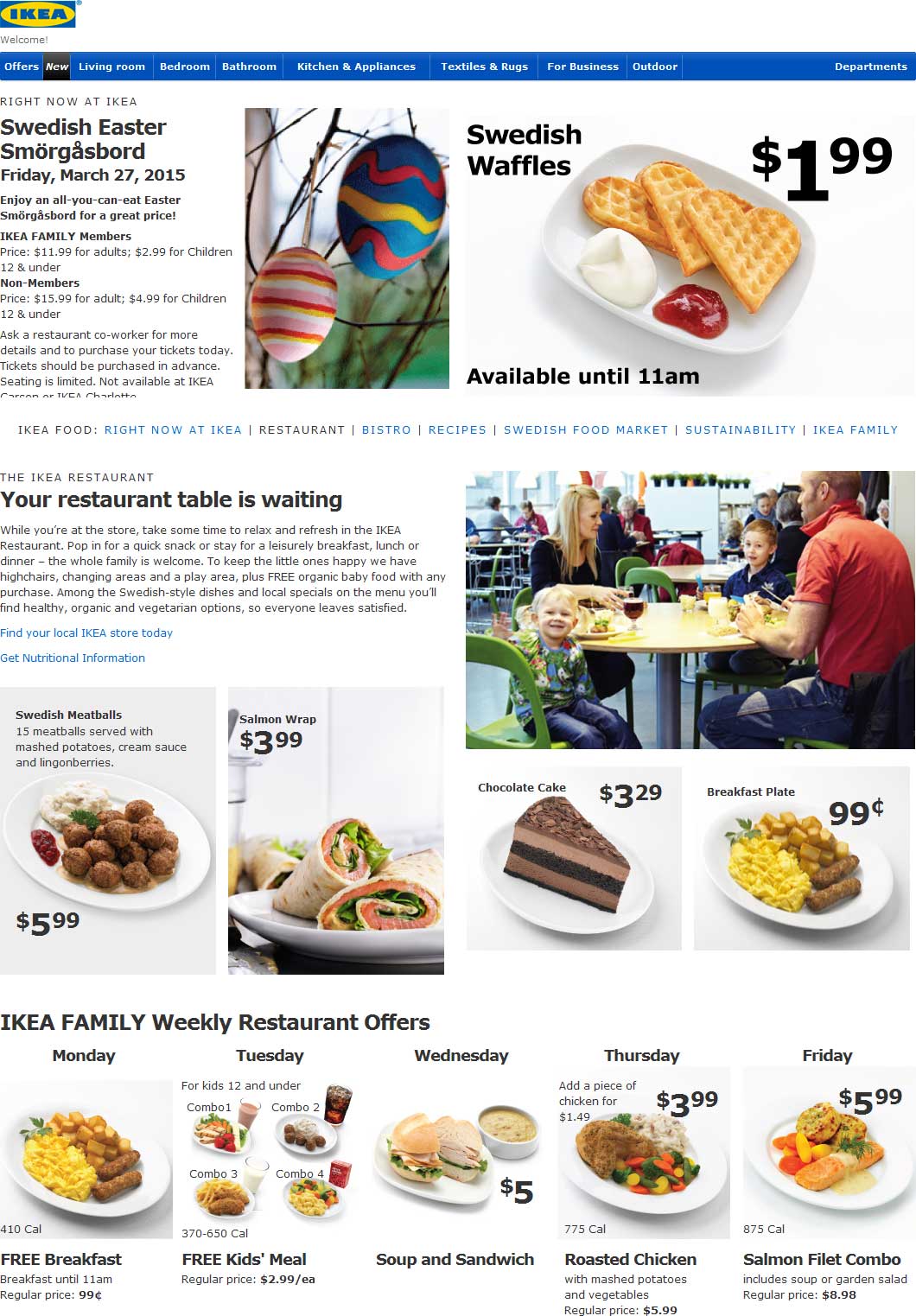 IKEA Coupon April 2024 Free breakfast Monday, free kids meal Tuesday at IKEA