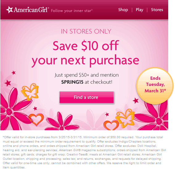 American Girl coupons & promo code for [May 2024]