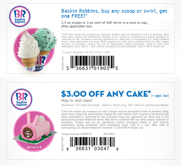 Baskin Robbins coupons & promo code for [March 2024]