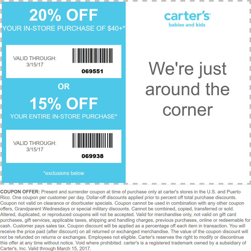 Carters Coupons 1520 off at Carters