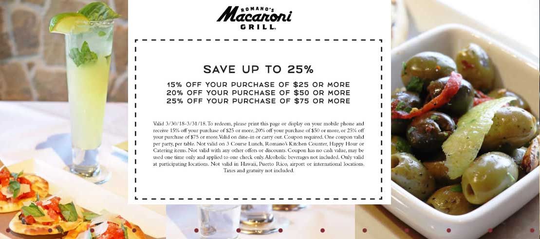 Macaroni grill coupon code 2018