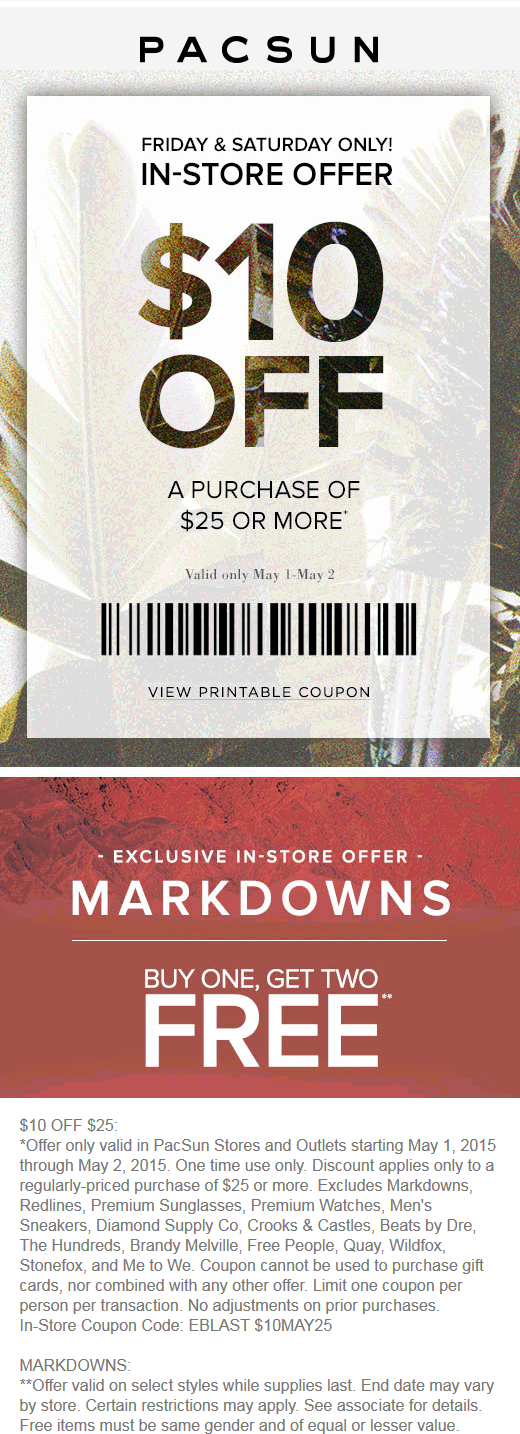 PacSun coupons & promo code for [May 2024]