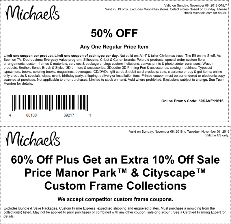 Michaels coupons 40 off a single item & more at