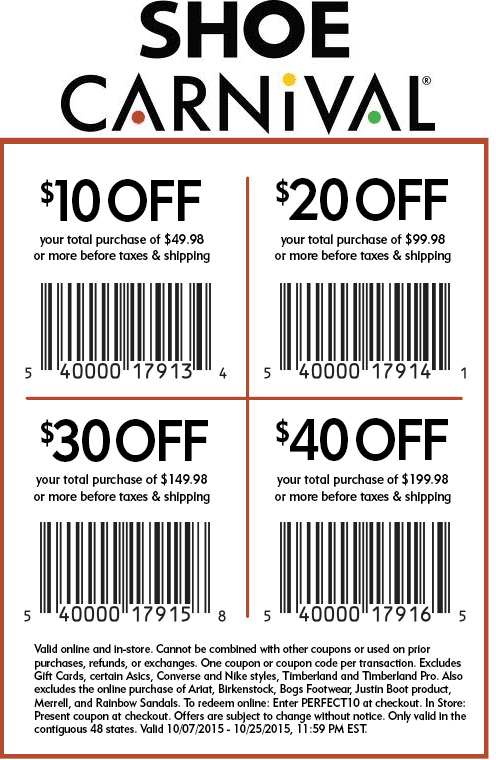 Shoe Carnival coupons $5 off $25 and more at Shoe