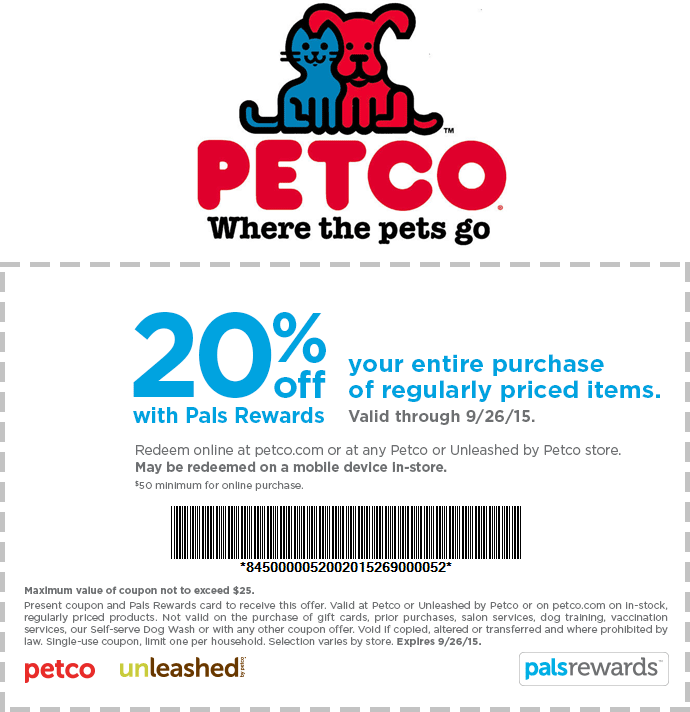 Petco Coupons 20 off at Petco, or online via promo code bff20