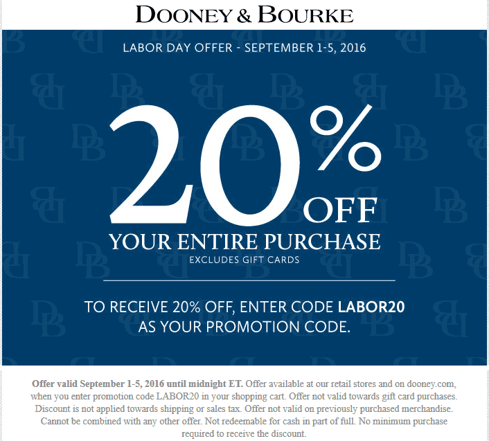 Dooney & Bourke Coupons 20 off at Dooney & Bourke, or online via