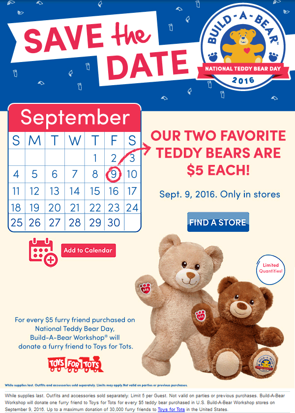 build a bear $5 bear