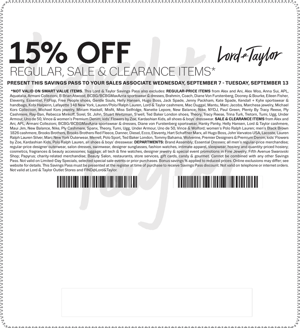 Lord & Taylor Coupons Extra 20 off at Lord & Taylor, or online via