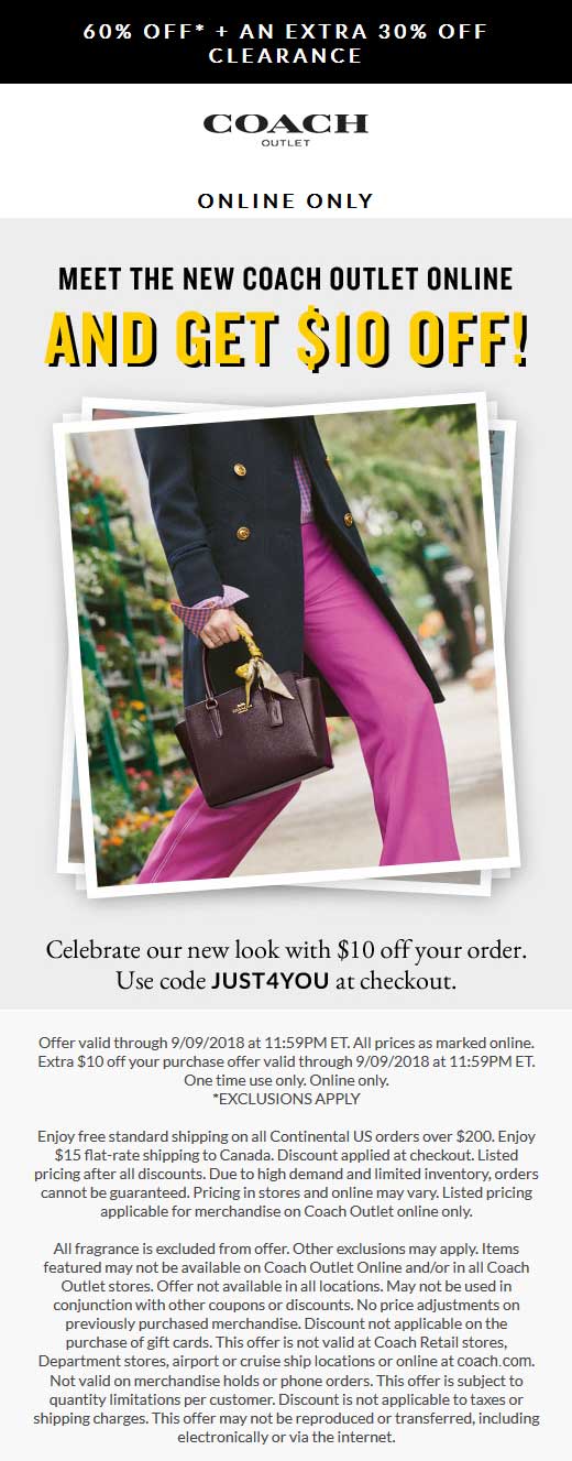 coach outlet coupons