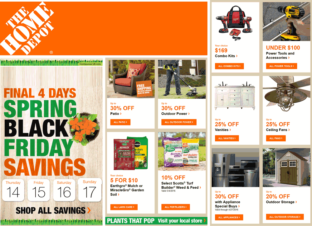Home Depot Coupon March 2024 20-30% off spring seasonal & more at Home Depot
