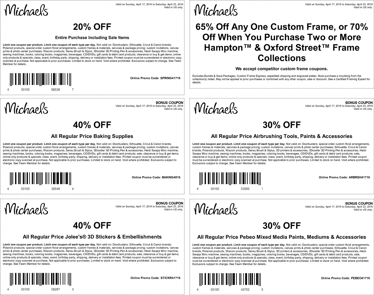 Michaels Coupon April 2024 20% off everything & more at Michaels, or online via promo code SPRING41716