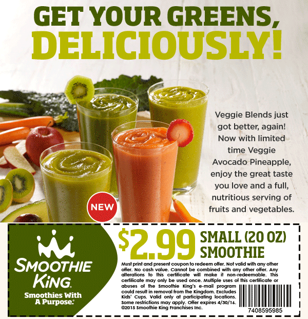 Smoothie King coupons & promo code for [May 2024]