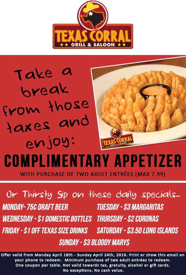 Texas Corral coupons & promo code for July 2025