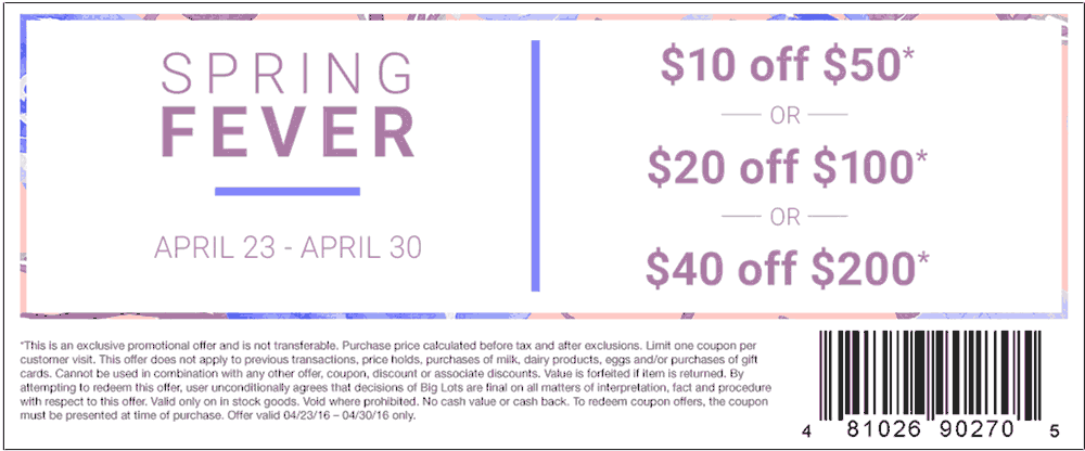 Big Lots coupons & promo code for [April 2024]