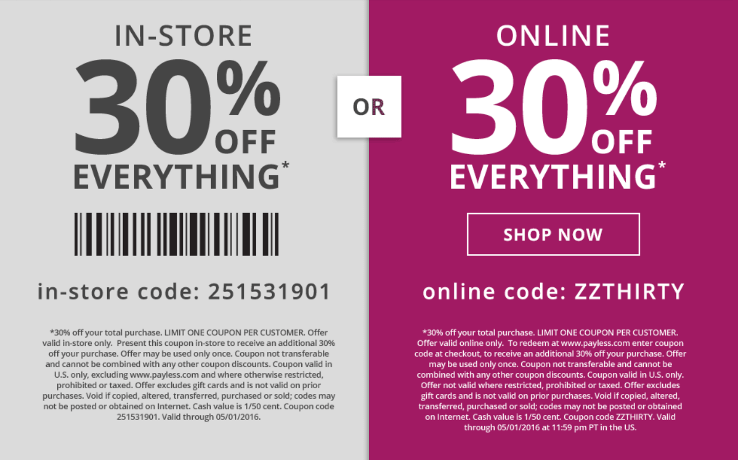 Payless Shoesource Coupon April 2024 30% off at Payless Shoesource, or online via promo code ZZTHIRTY