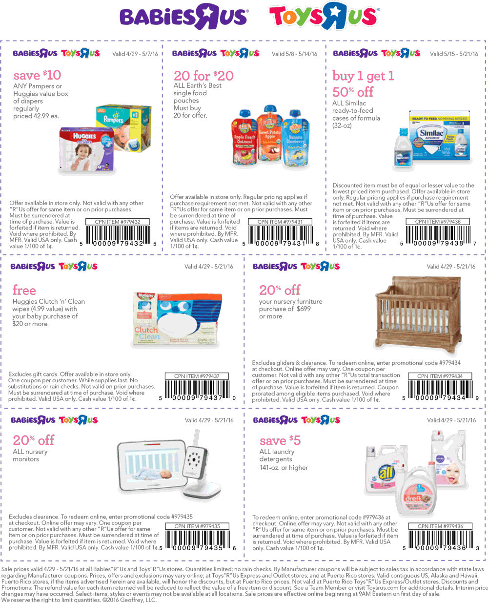 Babies R Us Coupon April 2024 $10 off big box of diapers & more at Toys R Us & Babies R Us